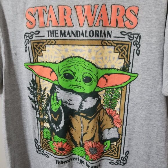 Star Wars Grogu Baby Yoda The Mandalorian T Shirt Gray Men's M - Picture 7 of 7